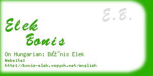 elek bonis business card